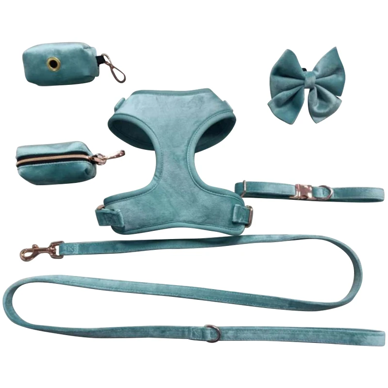 pet dog chest strap new lightening design corduroy traction rope breathable simple fabric products with traction rope