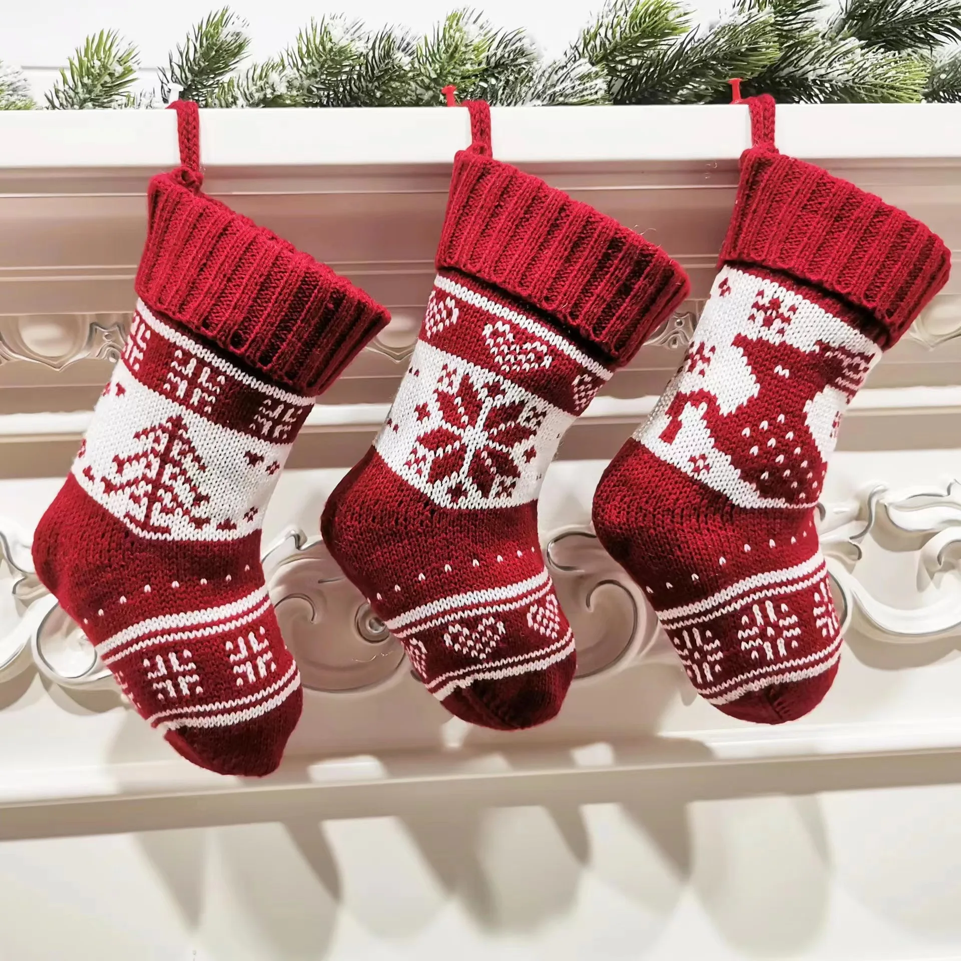 New Year Knit Ankle 100 Cotton Organic Cute Baby Unisex Socks Christmas Thick Toddler Red Socks