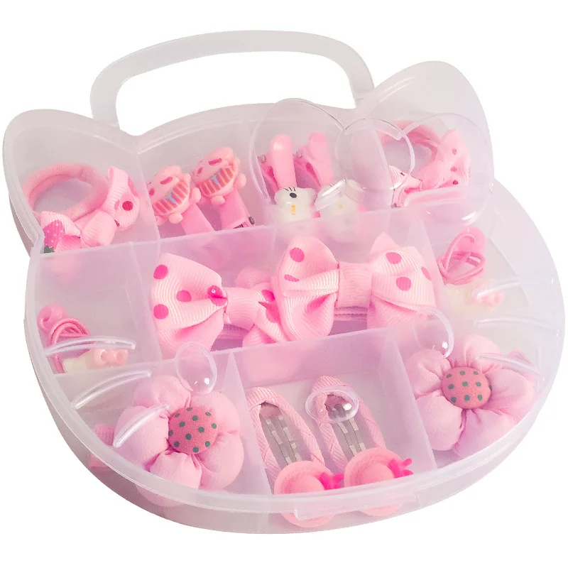 Wholesale 11 Pcs/box Headdress Headband Kids Accessories Cartoon Gift Box Bow Hair Circle Bow Hair Clip Set