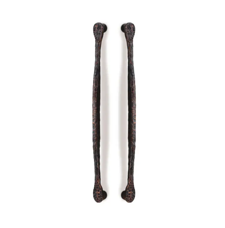 High Quality Vintage Metal Gate Pull Handle Fence Handle Antique Long Cabinet Handles Black Large Forged Cast Iron Door Handles