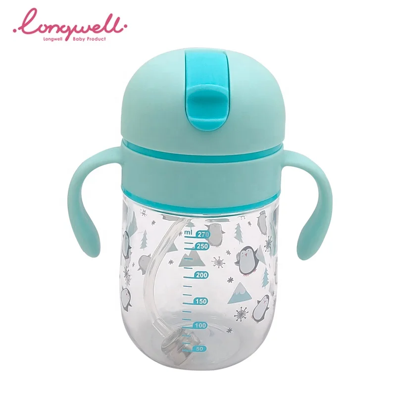 
Tritan Baby Water Bottle With Custom Logo Straw Training Cups Handle BPA Free Eco Drinking Milk Feeding Bottles for Toddlers 