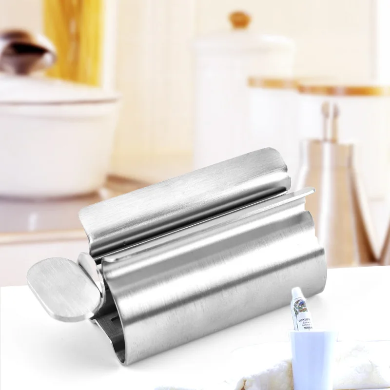 Stainless Steel Toothpaste Tube Squeezer Toothpaste Squeezer Rollers Metal Toothpaste Tube Wringer Seat Holder Stand