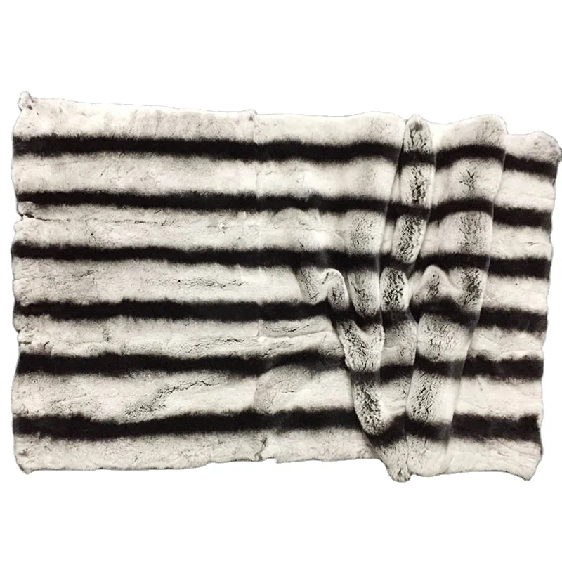 Модное роскошное высококачественное толстое одеяло из Шиншиллы и кроличьей кожи MWFur для кровати