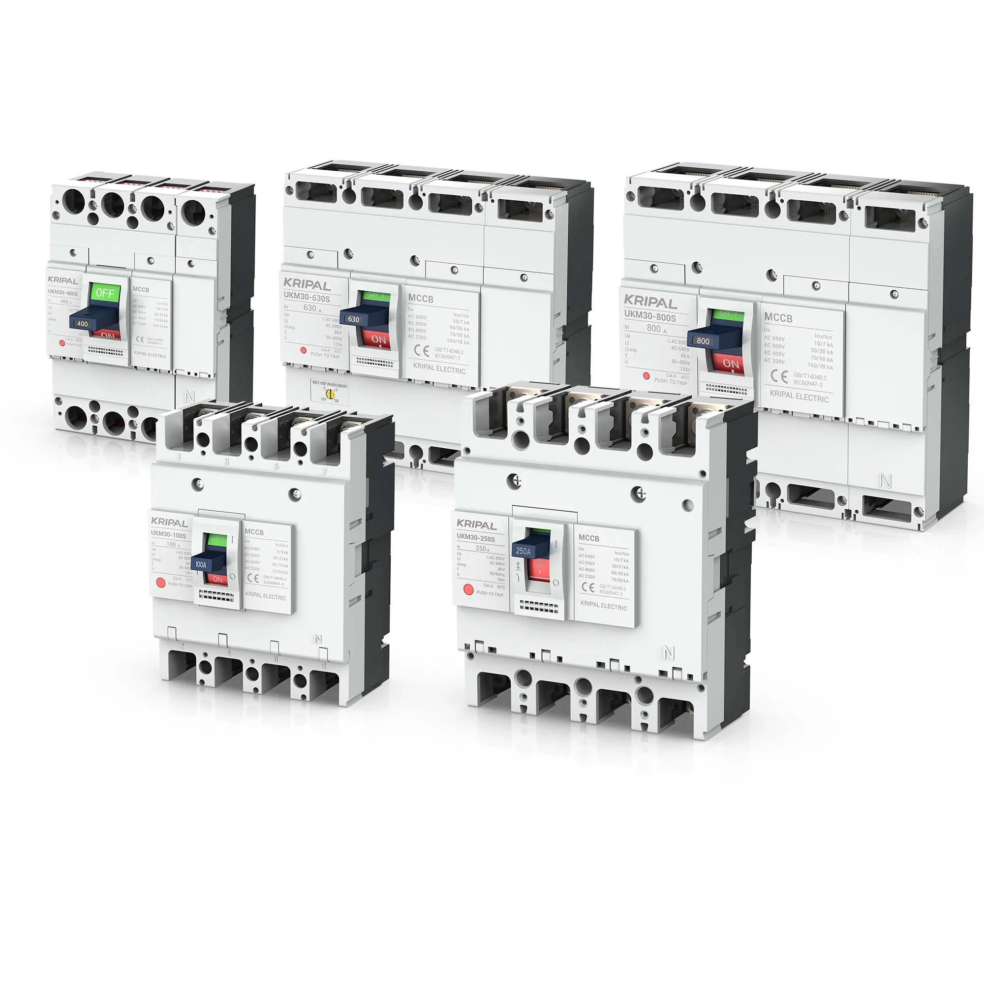 MCCB Manufacturer KRIPAL 2P 40A molded case circuit breaker AC ABS MCCB 40amps Dual Pole air circuit breaker BOX for power panel