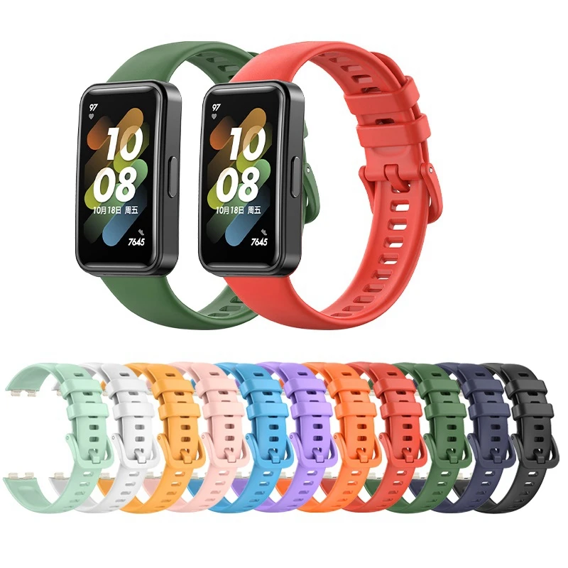 Kingsmax New arrival Soft Silicone Sport Watch Band for Huawei Band 8 Rubber Bands Breathable Adjustable Wristband Strap