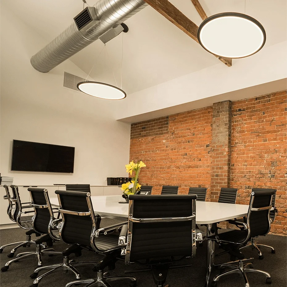 High end dali dim customize fire-rated acoustic fabric sound absorption rounded square led linear pendant light Office