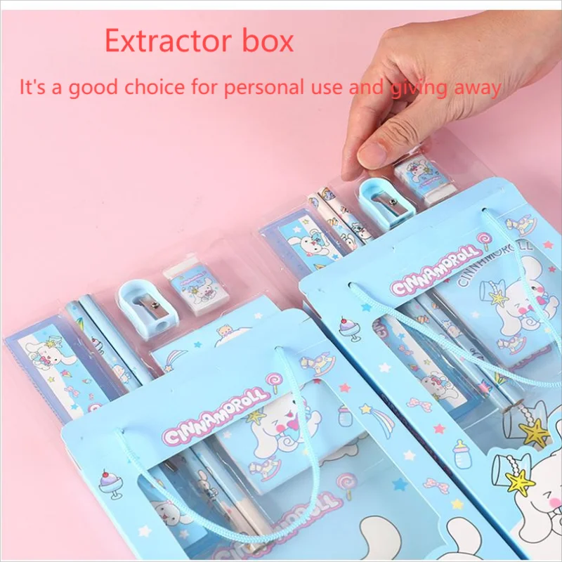 Sanrio school supplies wholesale 6 pcs stationery set with pencil box stationery items stationary accessories for kids