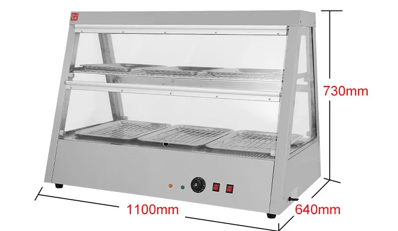 Fuqi Stainless Steel Electric Display Showcase Food Display Warmer DH-2x3 Warming Display Showcase