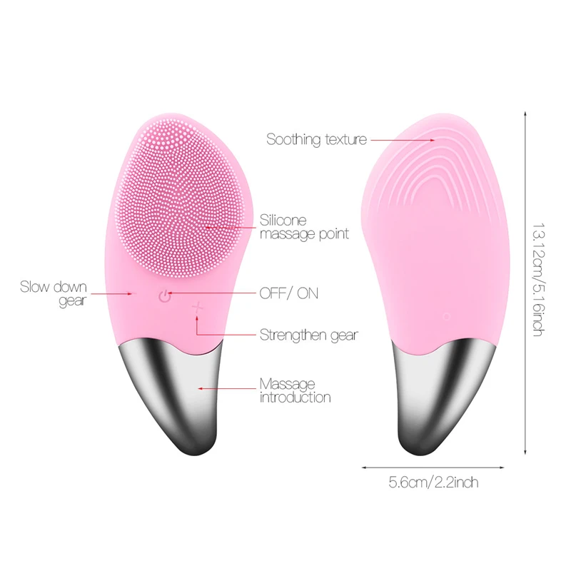 
Hot Sale Silicone Sonic Face Cleaner Deep Clean Mini Electric Silicone Facial Cleaner 