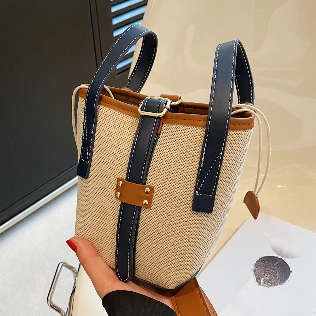 Top Quality Luxury Canvas Bucket Handbag for Women Fashion Crossbody bags