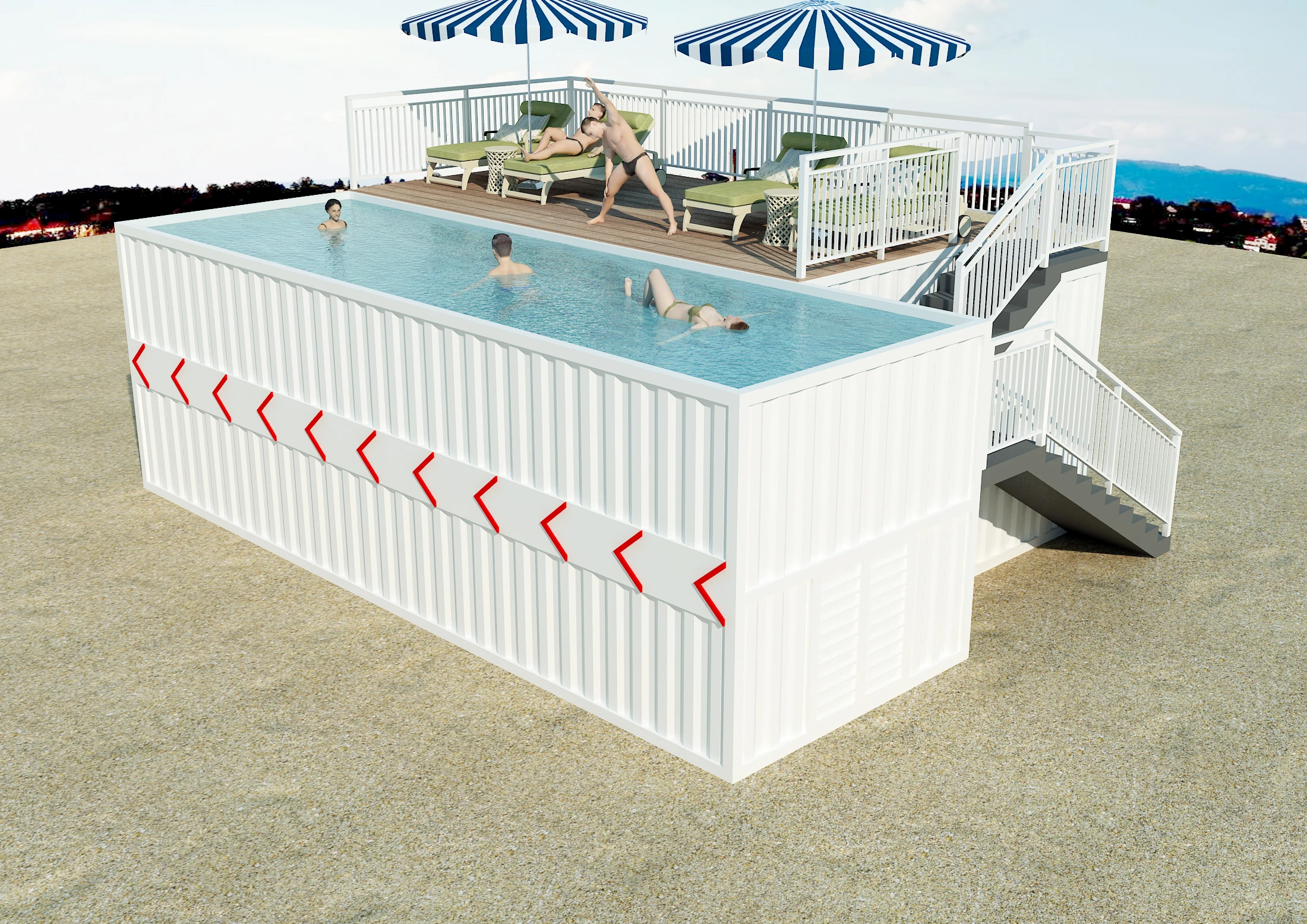 Современный 20-футовый 40-футовый роскошный сборный бассейн сборные дома для продажи