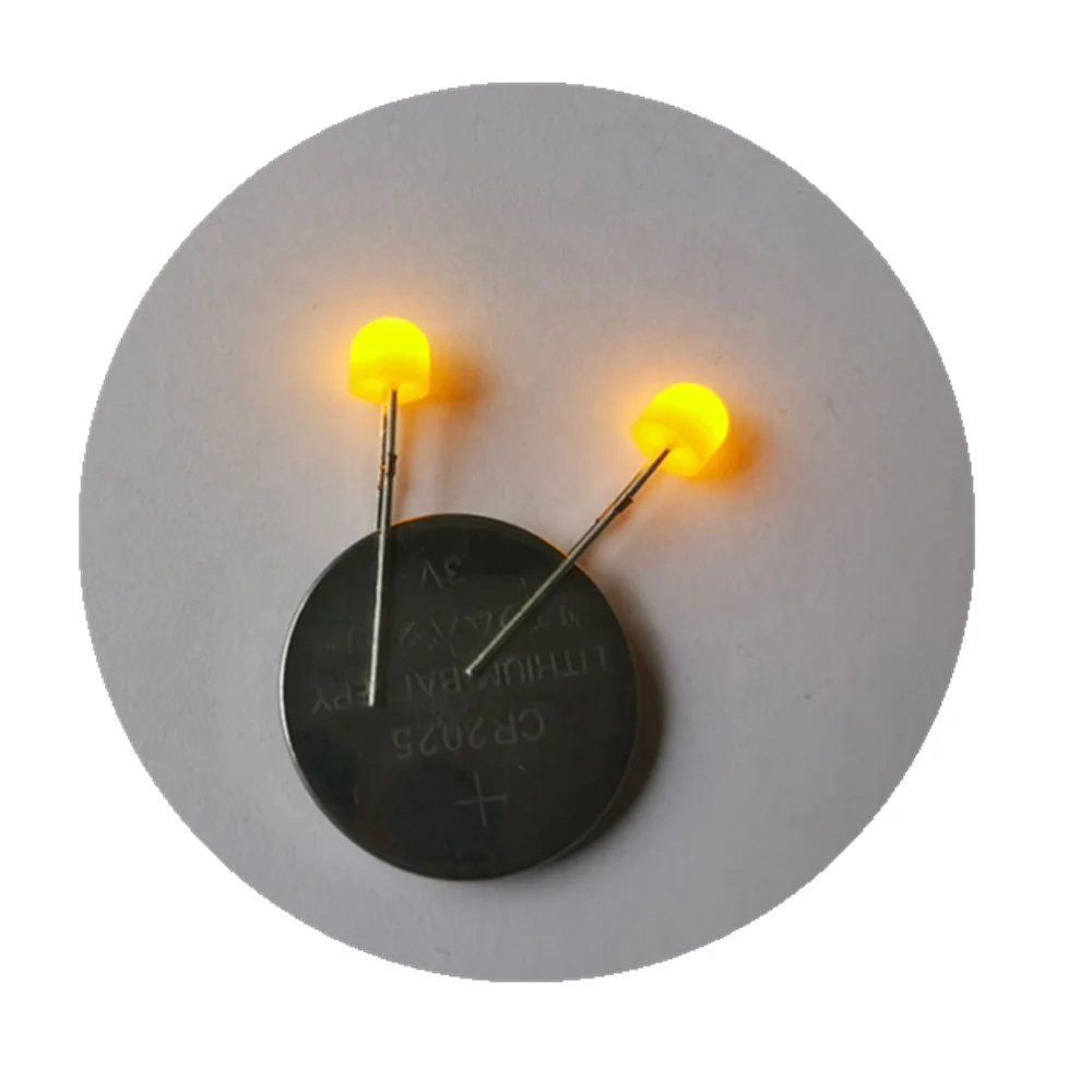 580nm 585nm amber color 5mm diffused lens led lamp in 360 degree