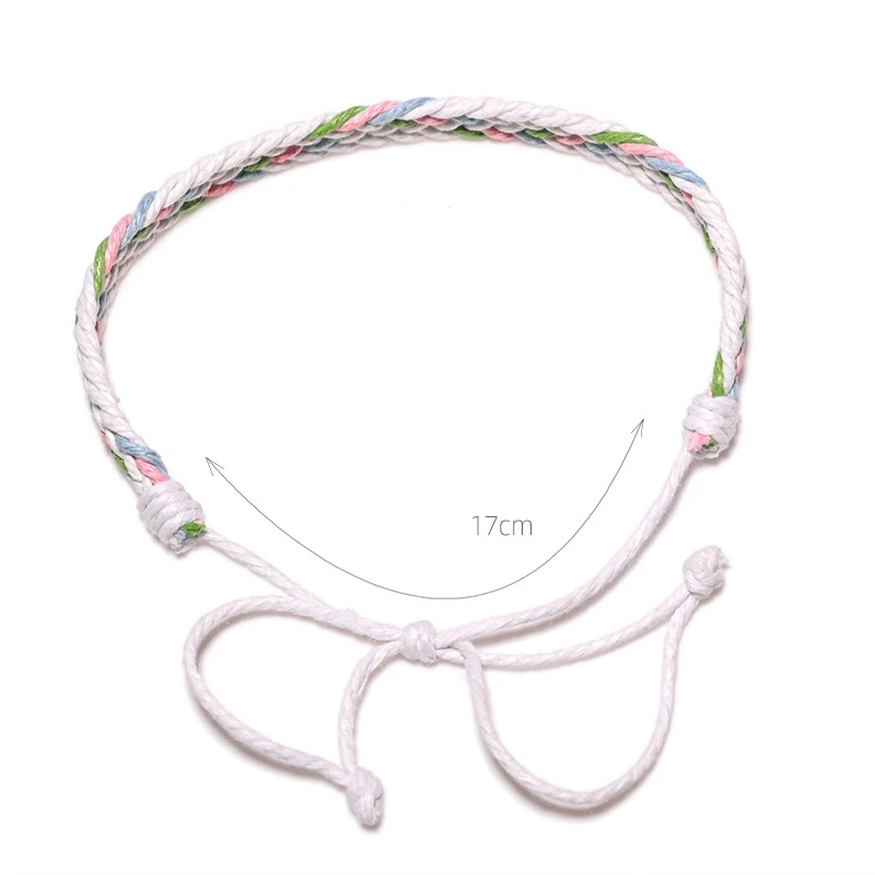 Mst 17 Colors New Cute Cotton Hemp Bracelet Handmade Adjustable Students Girls Braided Rope Woven Friendship Bracelets