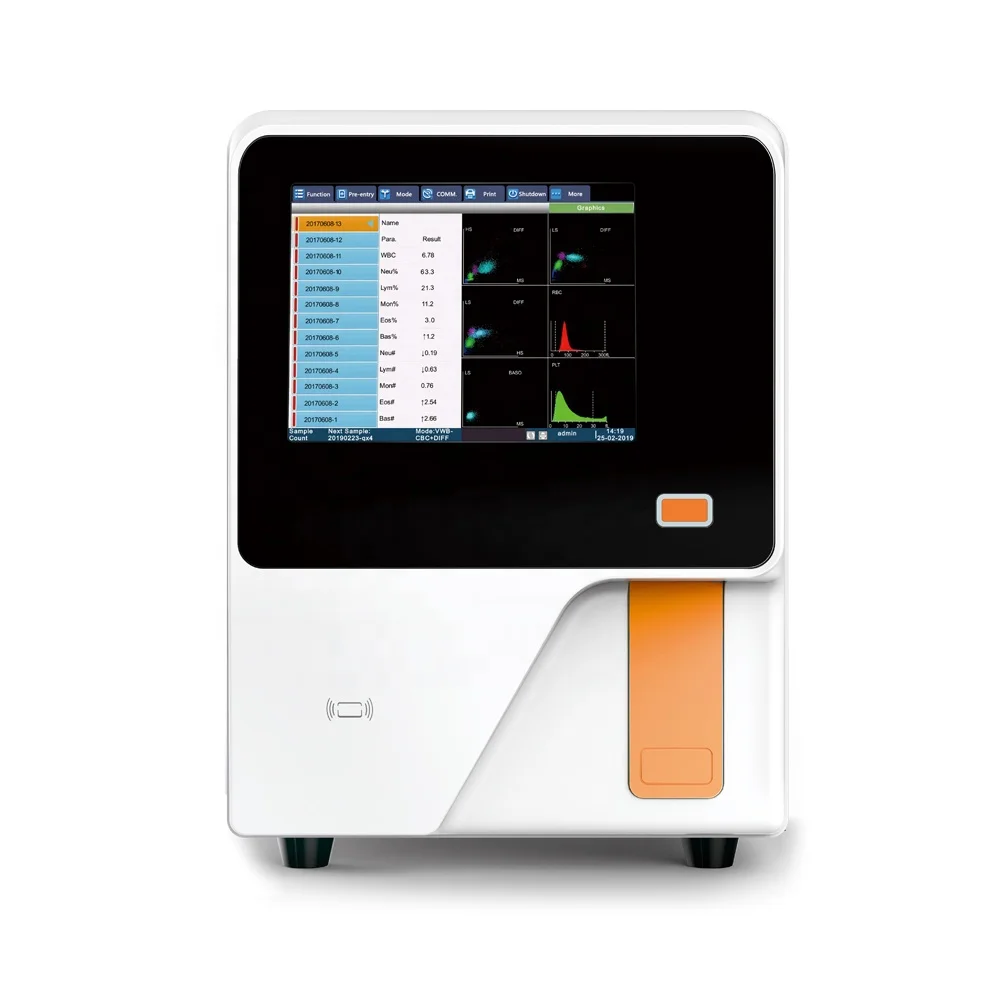 Fully automatic hematology analyzer with 23 parameters for CBC testing human hematology analyzer