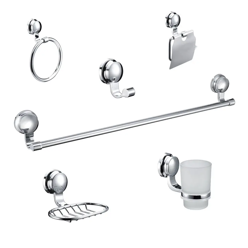 Commercial Round Shape  bathroom sanitary wall mounted Chrome Bathroom Accessories hardware Set for mall hotel