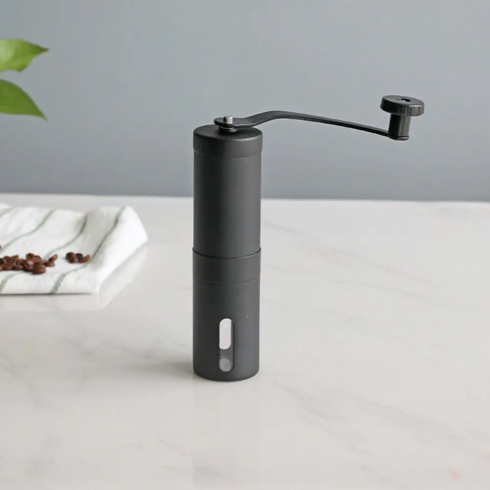 Stainless Steel Conical Burr Coffee Grinder Manual With Adjustable Setting Double Bearing Espresso Grinder