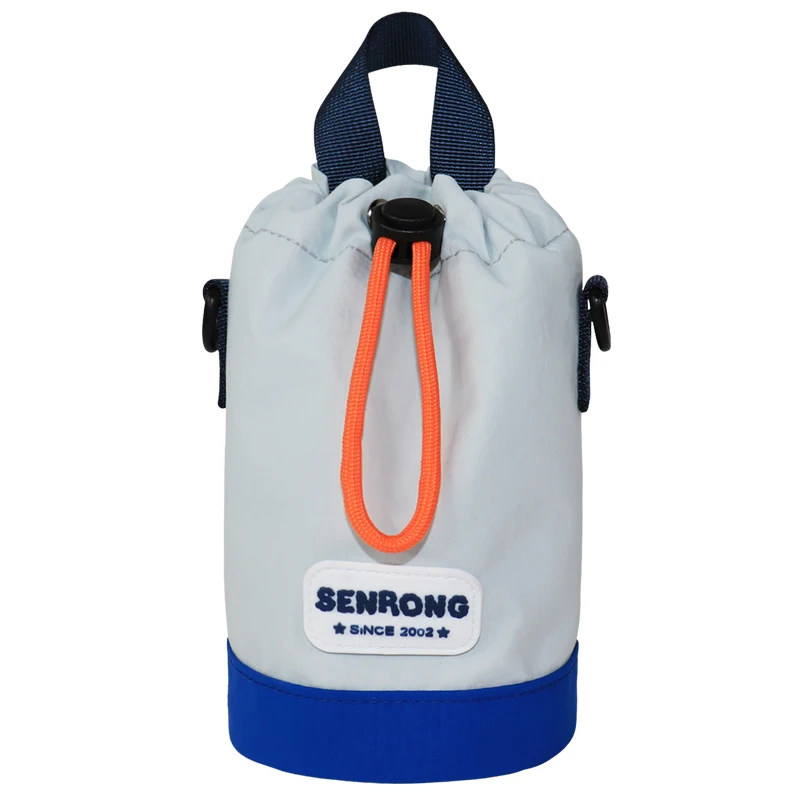 Oxford drawstring sling hot cooler insulated water bottle bag with strap for children primary school student