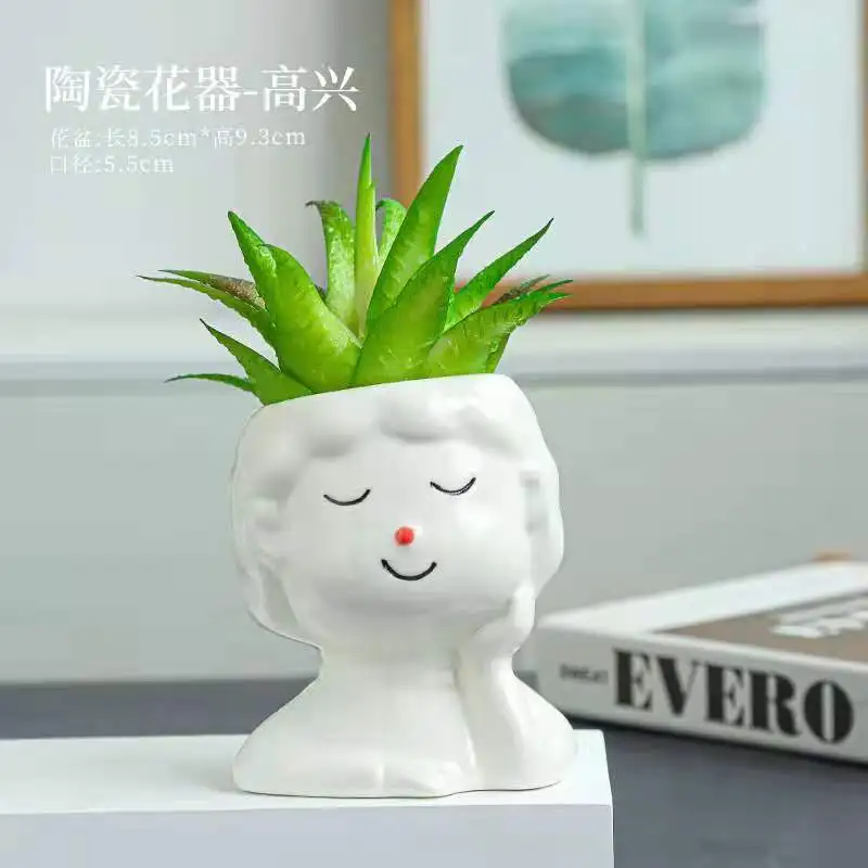 Cute Girls Shaped Flower Pots Cartoon Girl resin Succulents Plant Pot Outdoor Indoor Garden Planters