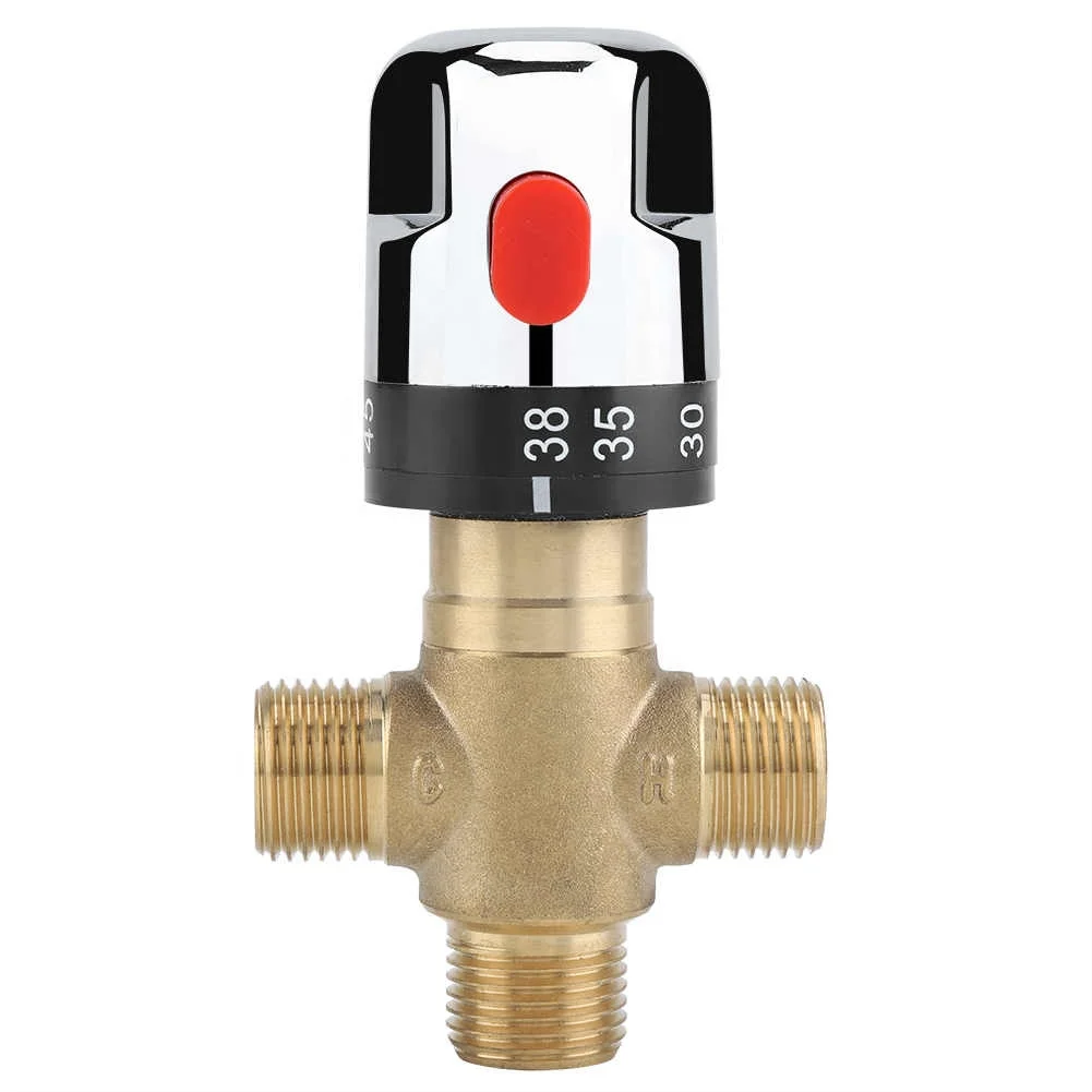 Brass Thermostatic Mixing Valve Water Temperature Pipe Basin Thermostat Motorized Ball Valve Vacuum Regulator Bomba De Agua