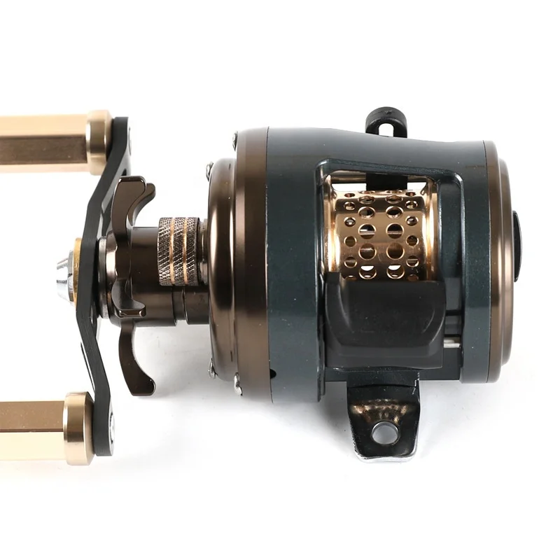 Trolling Fishing Reel Round Baitcasting Reel Graphite Body Large Line Capacity 11+1 BBS Drum Reel