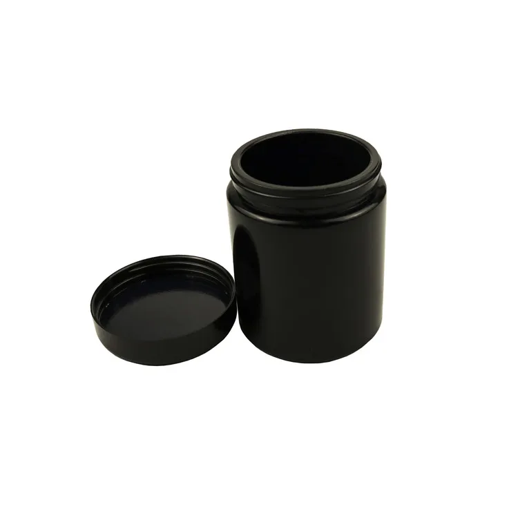 Recyclable 100ml 150ml 200ml 250g 500g UV Black Dark Violet Stash Glass Jar Herb UV Smell Proof Air Tight Storage Glass Jar