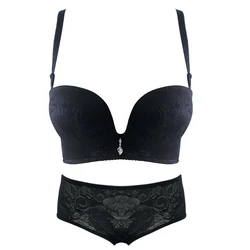 Soft 1/2 cup bra sexy bra panty for girls wedding dress push up women pantie and bra sets