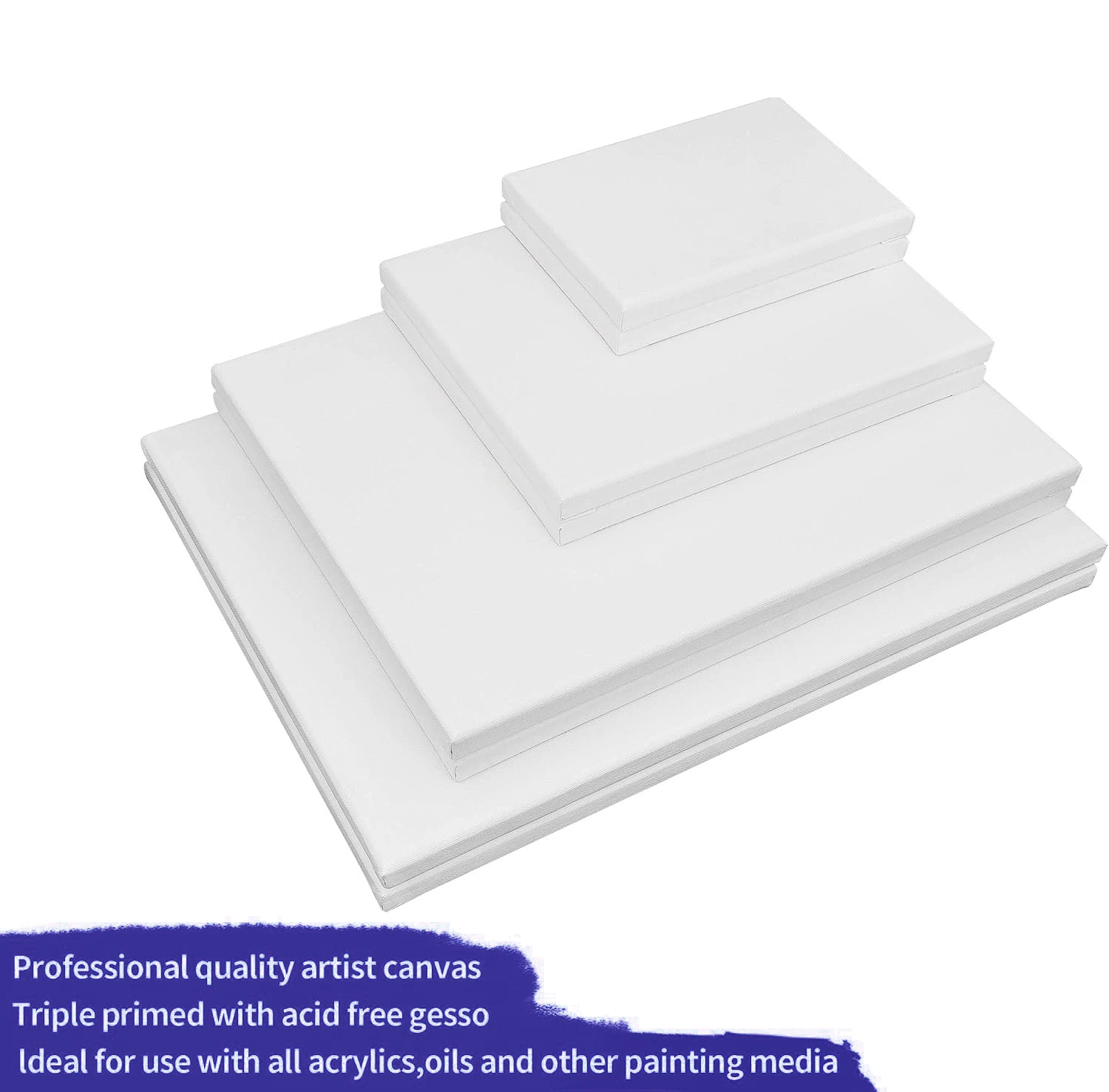 Professional OEM Custom Size Artist 100% Cotton Blank Stretched Artist Canvas for Painting