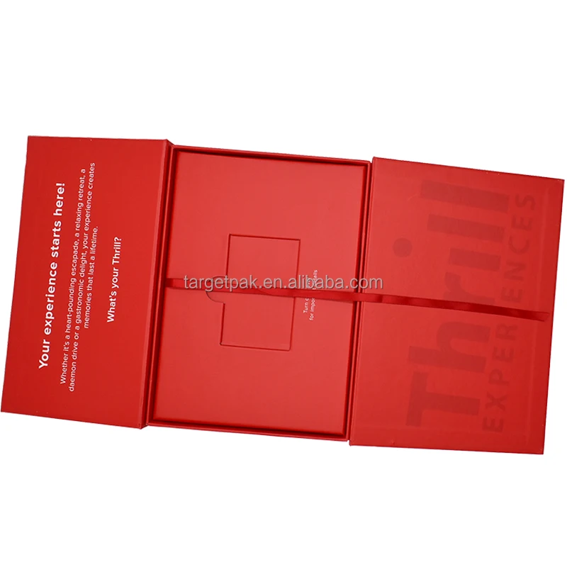 nfc Card Packaging Magnetic Paper Packaging Box Luxury Book Shape Red with Insert Holder Business VIP Card Packing Boxes