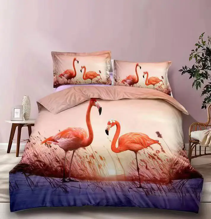 
3d printing fabric polyester brushed textile fabric for bed cover set/curtain 