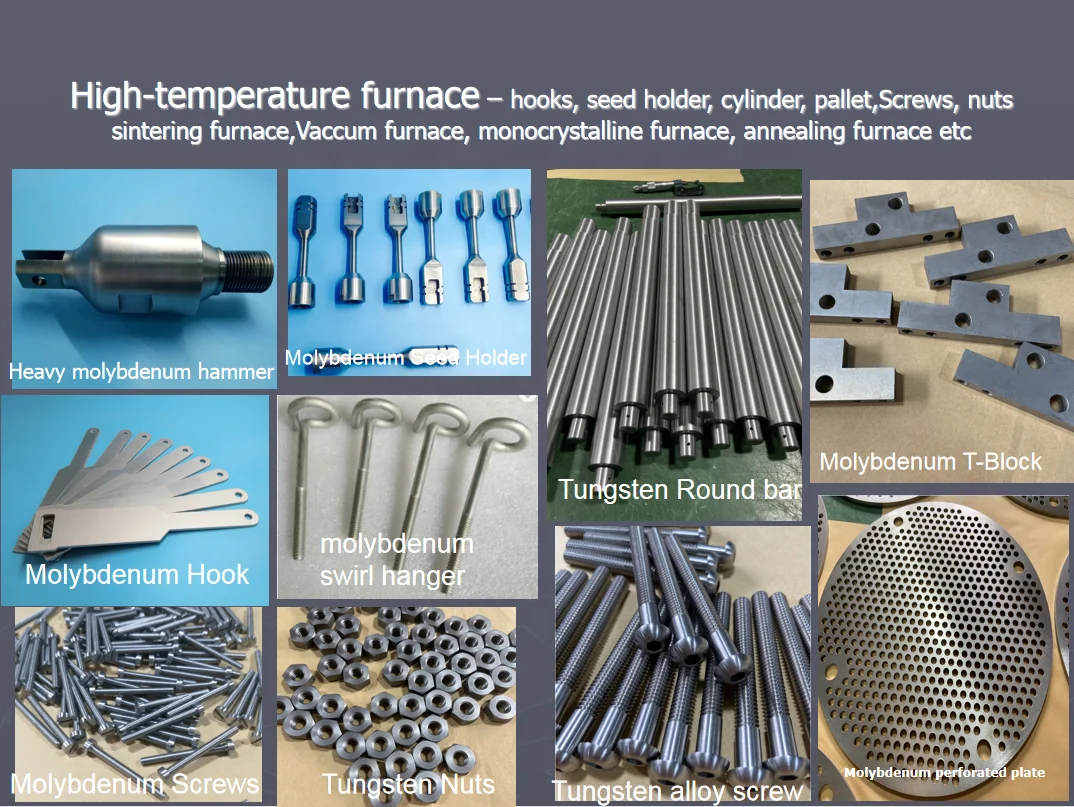 customized molybdenum nut molybdenum bolt moly screw from manufacturer