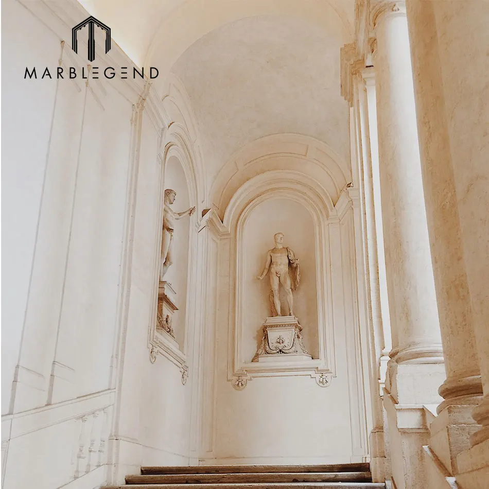 Наружная ручная резная каменная статуя ниши белый мраморный камень нишевое окружающее пространство