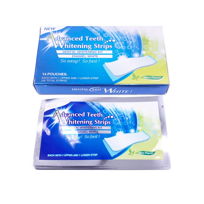 CE Approved Advanced White Teeth Whitening Strips Private Label Non Peroxide