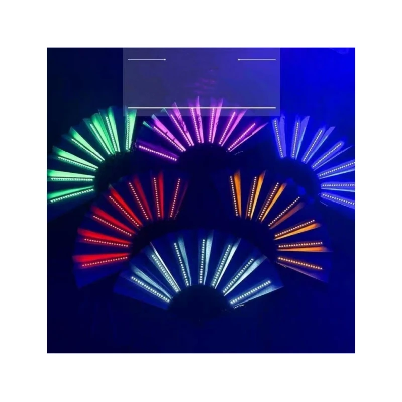 Party novelty products trendy electronic music festival party performance props ins luminous bouncer flash folding fan