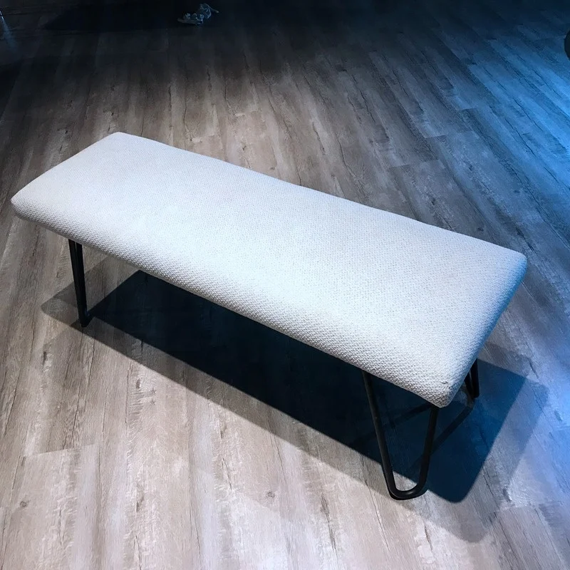 
2020 New Modern Pouf Interior Design Bench Upholstered Low Seat Linen Foot Rest Stool Ottoman 