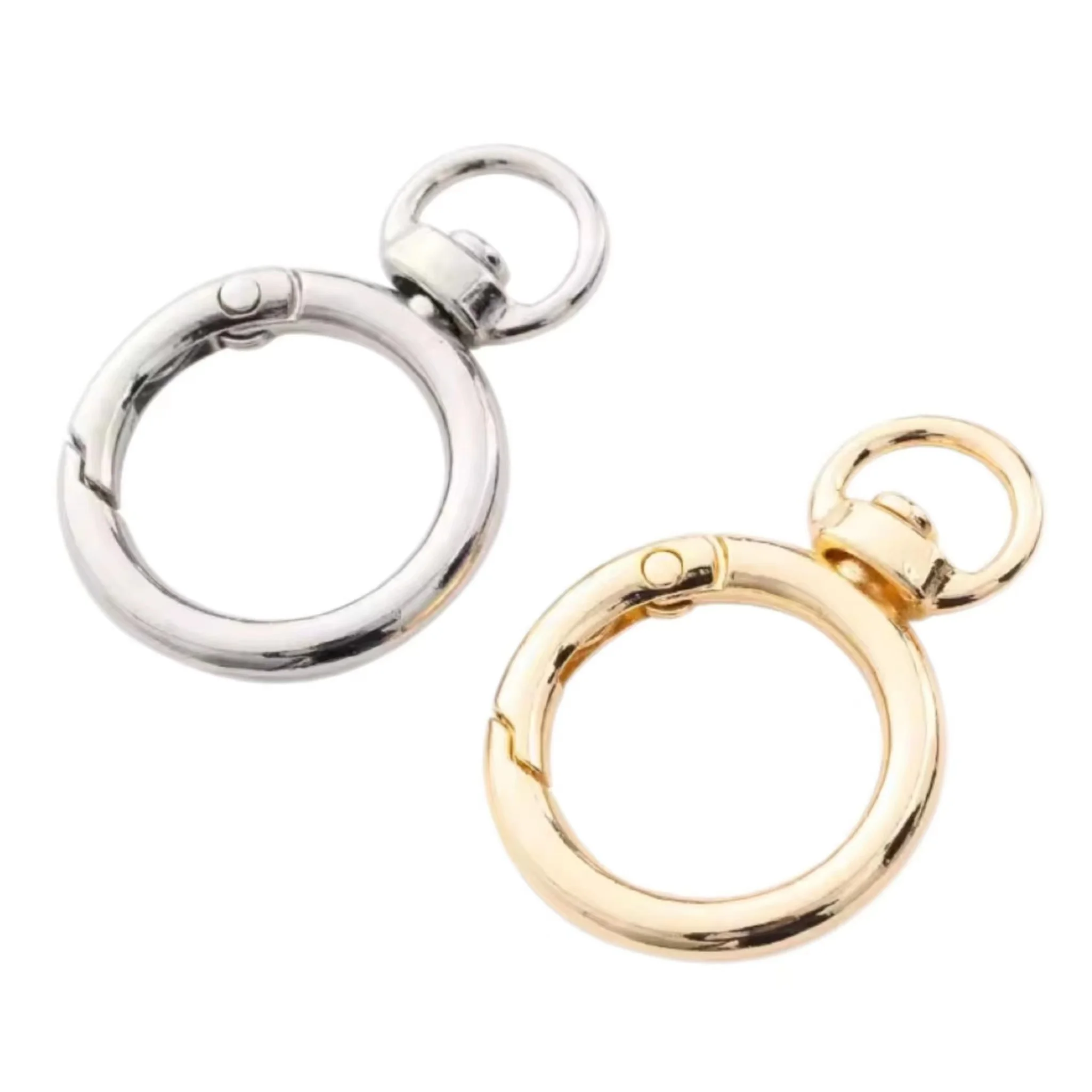 10pcs 40mm Diameter High Quality Zinc Alloy Carabiners Snap Hooks Swivel Eyelet Spring Gate O Rings DIY Jewelry Findings Buckles