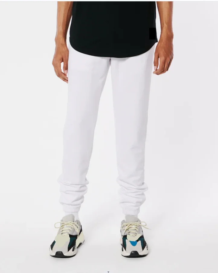 Wholesale Custom Streetwear Long Sport Wearing  Elastic Waistband  Pants With Pockets Black Stacked Jogger Man