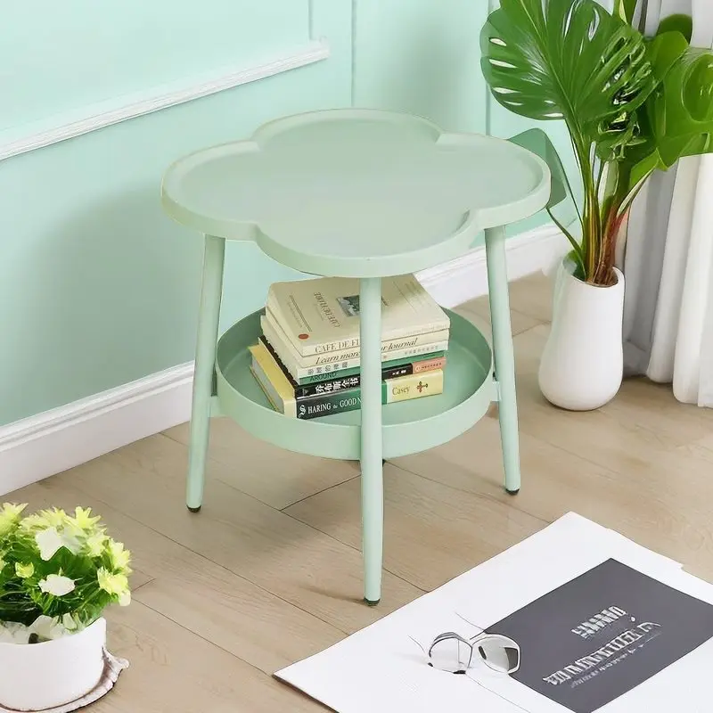 Modern living room furniture items side table luxury flower shape multifunction end table coffee table
