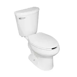 Austral Two Piece Elongated Toilet WC With Lever 1.28 GPF For Reduced Spaces Floor Coupling White Waste Removal Water Efficiency