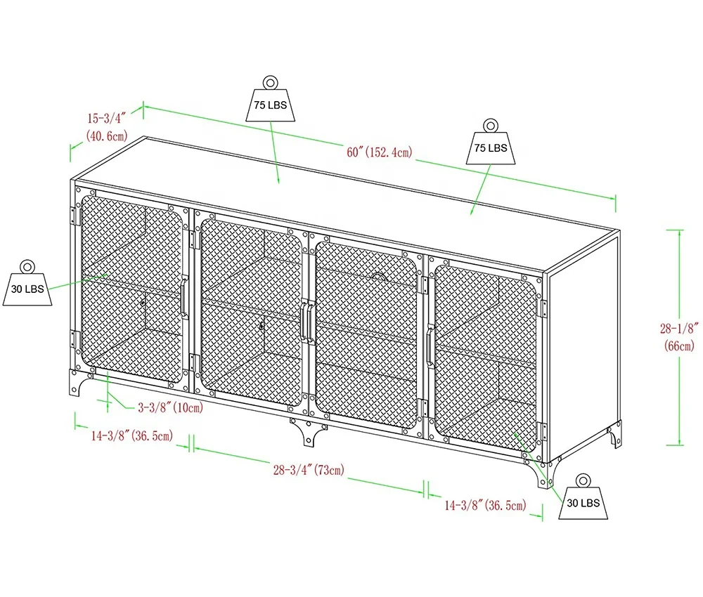 SeeYtomo Metal Mesh TV CABINET IRON STORAGE CABINET