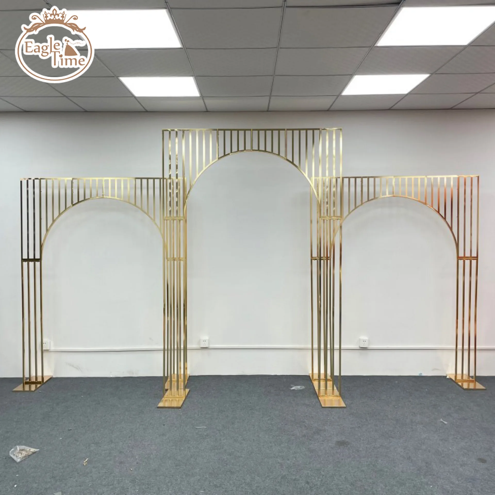 Wedding Arch Background Stand Golden Metal Flower Backdrop Deco Iron Arch Backdrop Event Decoration For Party