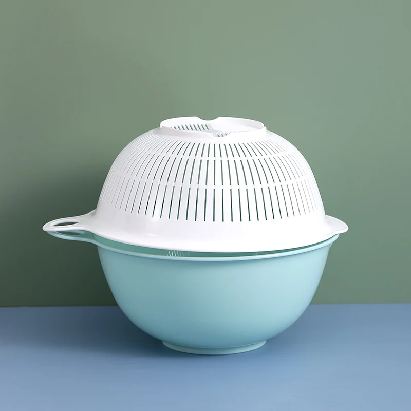 High Quality Wash Drain Basket Home Double Layer Washing Bowl Kitchen Plastic Strainer Vegetables Fruit Storage Basket