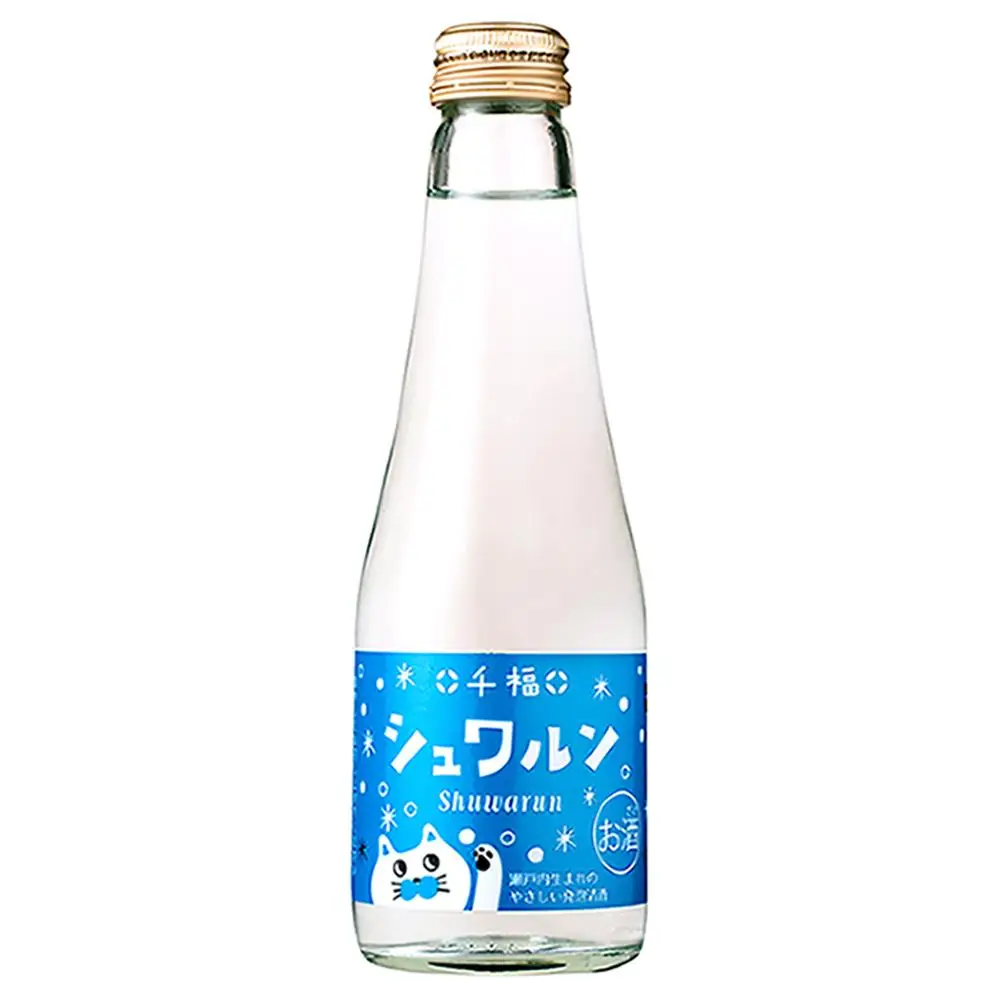 Japanese portable plum wine shuwarun 250ml sparkling sake with simple style