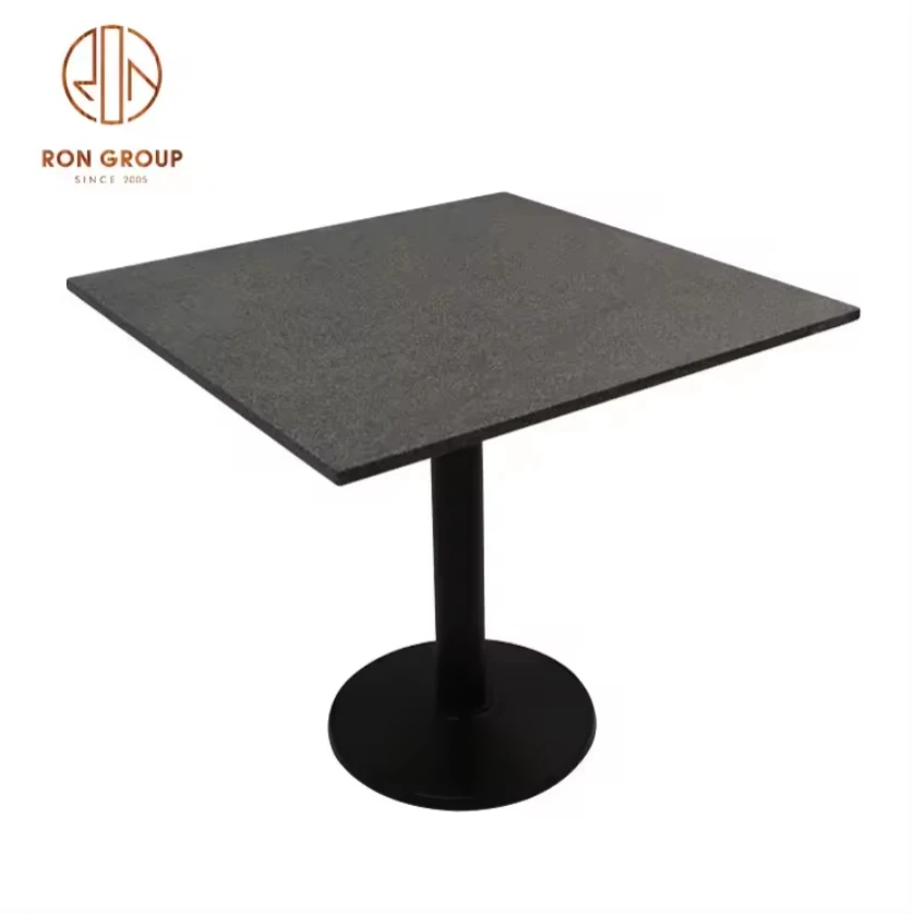 Factory Direct Sale Modern Fashion Nice Black Square Cedar Stone Slate Table For Restaurant Coffee Shop