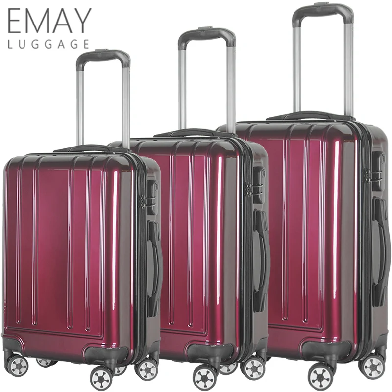 2021 Trending Style Glossy Finishing PC Designer Bags Luggage Set