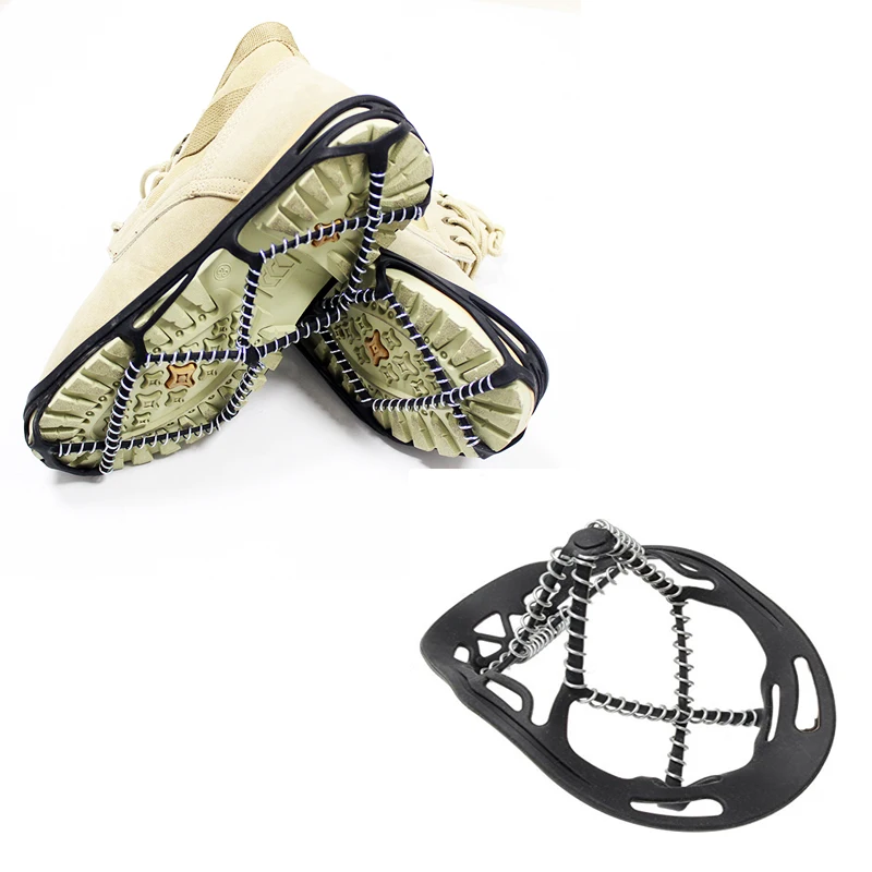 Outdoor Anti Slip Ice Snow Grips Crampons Women Men Ice Spikers Grippers Walk Traction Cleats Spikers Ice Traction Slip on Boots