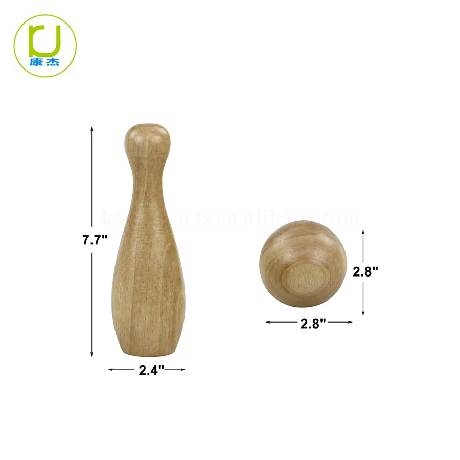 Outdoor Wooden Handicraft Skittle Ball Game with Carry Bag