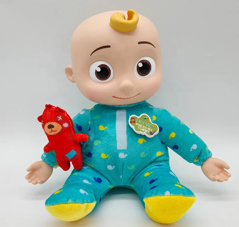 Musical Bedtime JJ Doll Soft Plush Body Includes Feature Plush and Small Pillow Plush Teddy Bear Toys for Babies