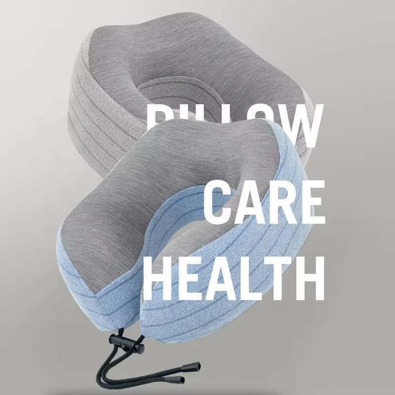 JYM  Portable Slow Rebound Memory Foam Pillow Ergonomic Breathable Soft Neck Warp Support Travel Pillow