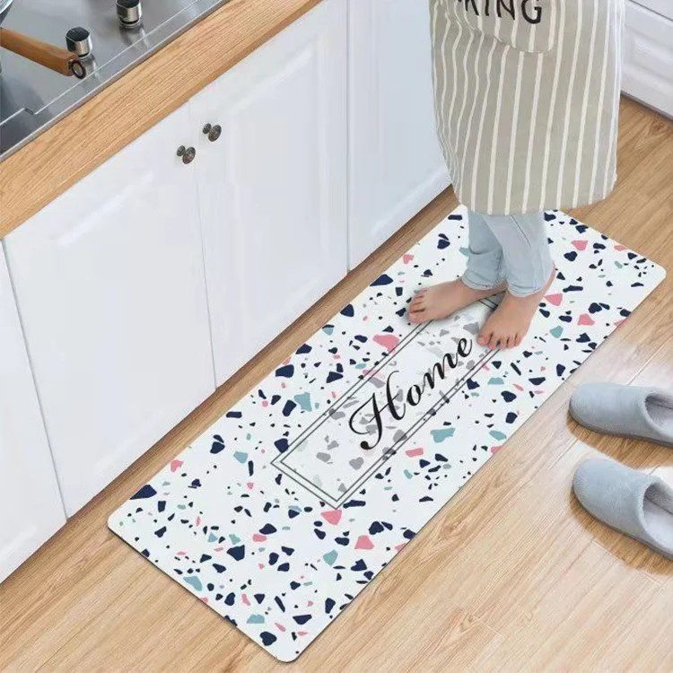 Waterproof Heat Resistant Anti Fatigue PVC Foam Geometric Kitchen Floor Mats