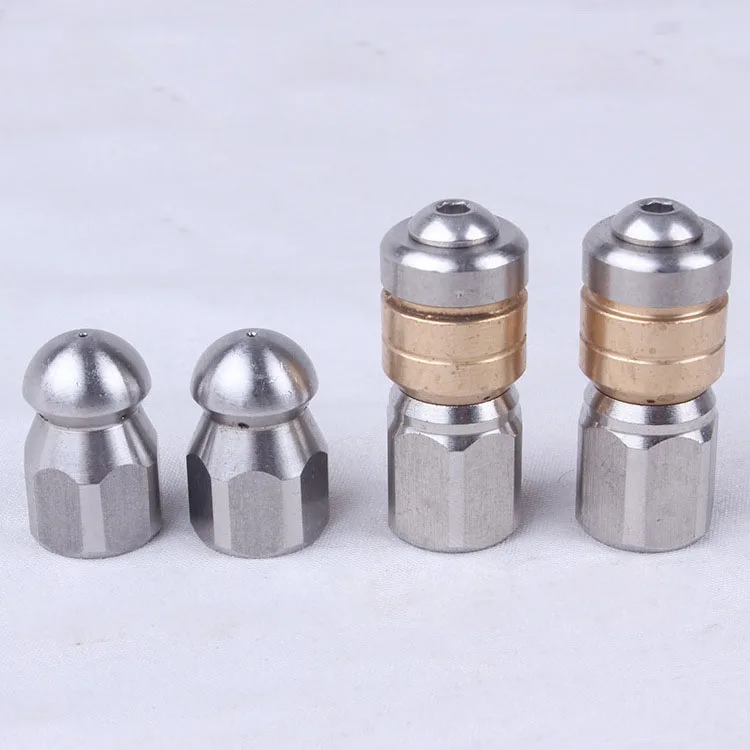 High Pressure Water Jet Sewer Rotating Nozzle Drain Cleaning Nozzle 5000 Psi 1/8 1 Forward 6 Back Jets For Car Washer